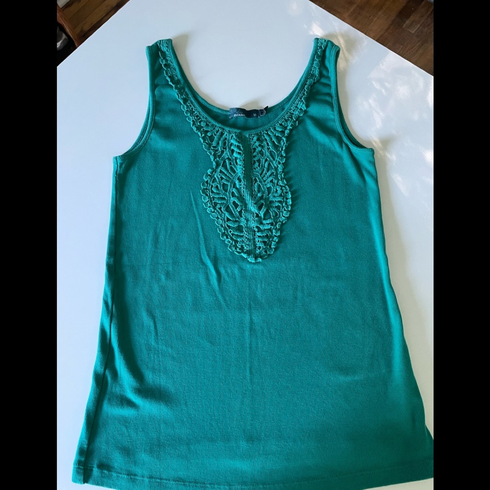 Prana rib knit tank size medium, jade green